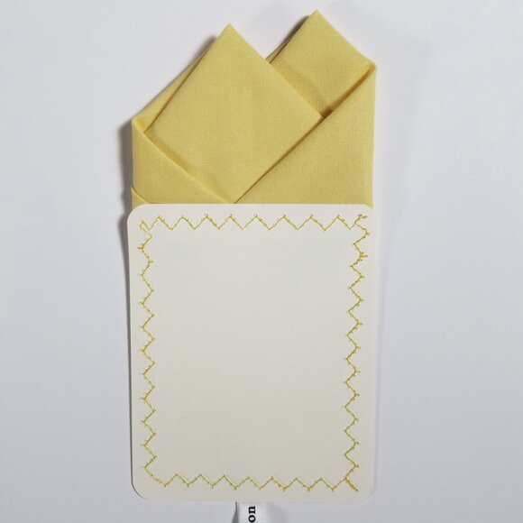 New - Soft Yellow Cotton Pre-Folded Pocket Square Handkerchief Insert - Picture 5 of 9